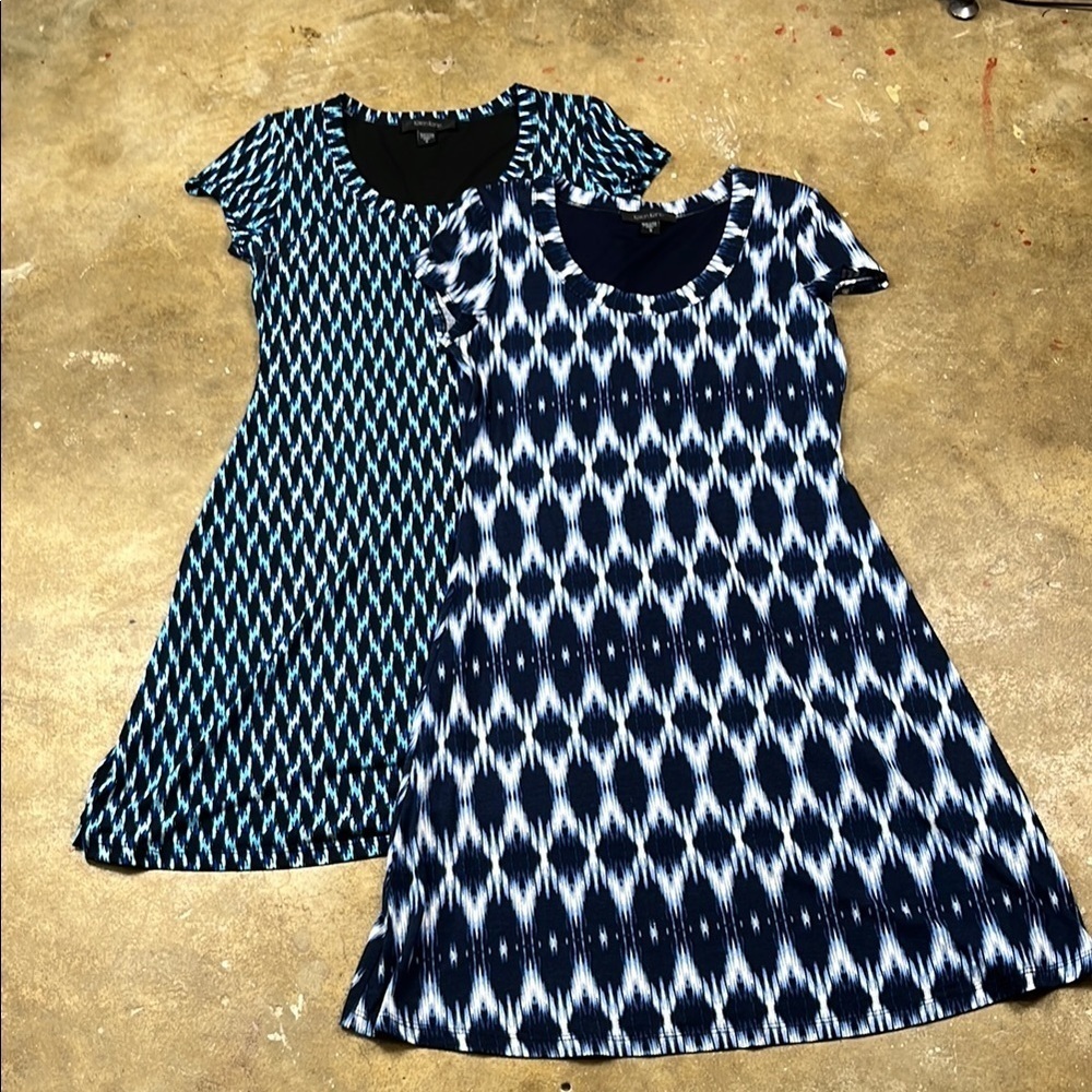Karen Kane Dresses in vibrant blue patterns (Lot of 2)
Size: Small